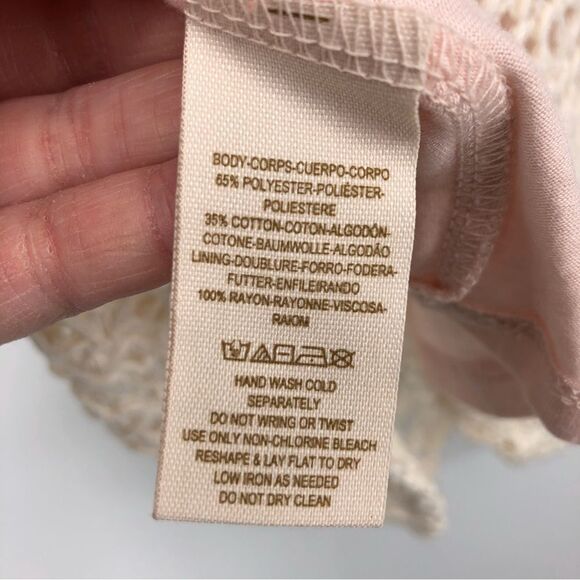 Free‎ People Pencil Skirt Womens 6 Cream Floral Crochet - Picture 12 of 14